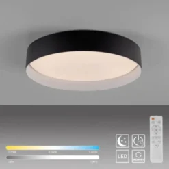 Schöner Wohnen-Kollektion LED Deckenleuchte TAVOLI, schwarz, rund D=39cm, dimmbar , Fernbedienung