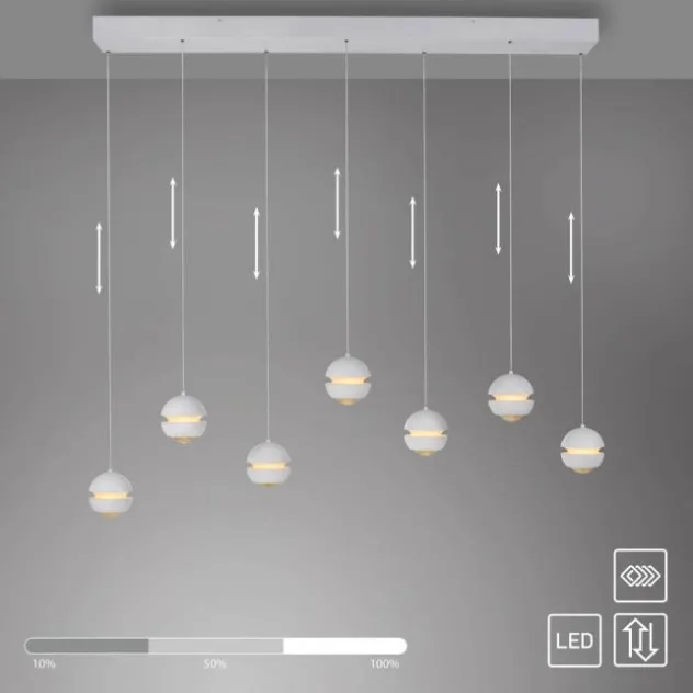 Schöner Wohnen-Kollektion LED Pendelleuchte weiss, 7-flammig, dimmbar