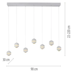 Schöner Wohnen-Kollektion LED Pendelleuchte weiss, 7-flammig, dimmbar