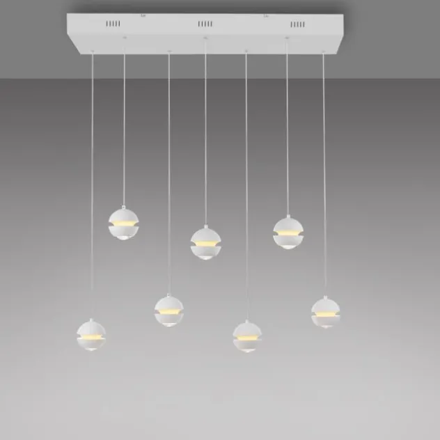 Schöner Wohnen-Kollektion LED Pendelleuchte weiss, 7-flammig, dimmbar