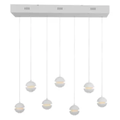 Schöner Wohnen-Kollektion LED Pendelleuchte weiss, 7-flammig, dimmbar