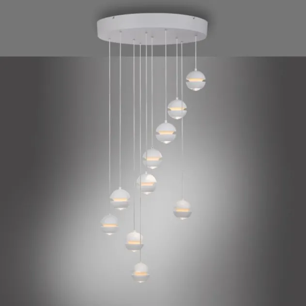 Schöner Wohnen-Kollektion LED Pendelleuchte LINI, weiss, 10-flammig, dimmbar