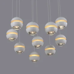 Schöner Wohnen-Kollektion LED Pendelleuchte LINI, weiss, 10-flammig, dimmbar