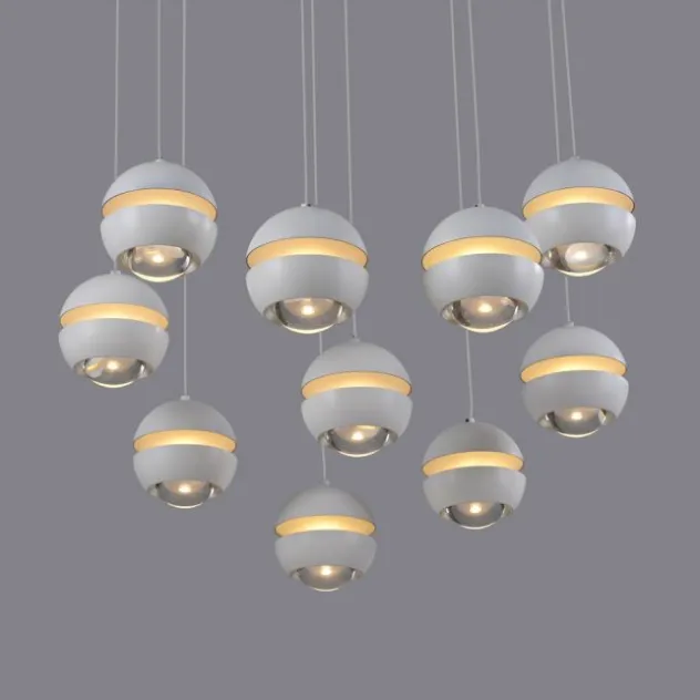 Schöner Wohnen-Kollektion LED Pendelleuchte LINI, weiss, 10-flammig, dimmbar