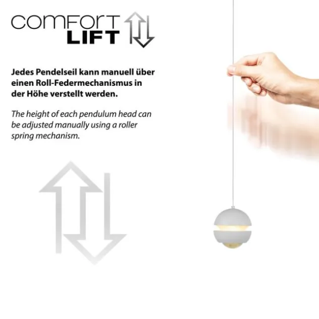 Schöner Wohnen-Kollektion LED Pendelleuchte LINI, weiss, 10-flammig, dimmbar