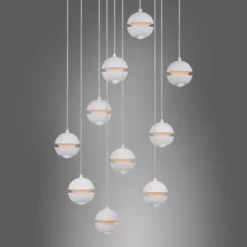 Schöner Wohnen-Kollektion LED Pendelleuchte LINI, weiss, 10-flammig, dimmbar