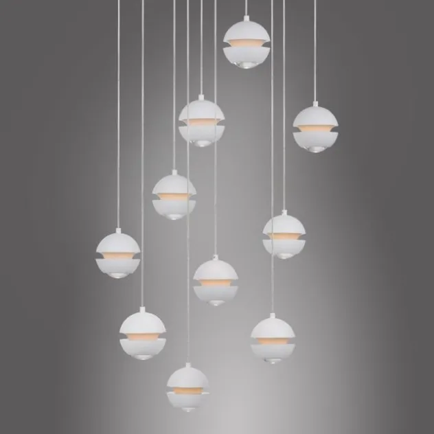 Schöner Wohnen-Kollektion LED Pendelleuchte LINI, weiss, 10-flammig, dimmbar