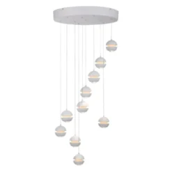 Schöner Wohnen-Kollektion LED Pendelleuchte LINI, weiss, 10-flammig, dimmbar