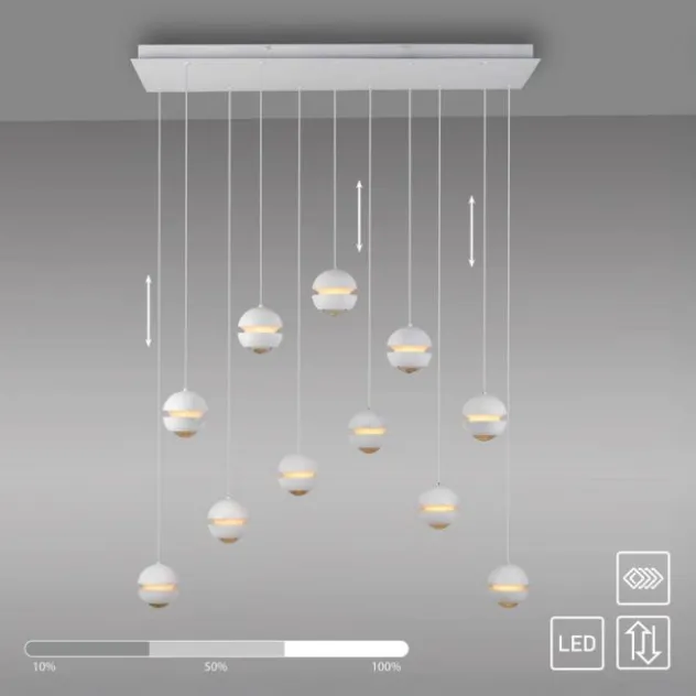 SCHÖNER WOHNEN-Kollektion LED Pendelleuchte LINI, weiss, 11-flammig, dimmbar