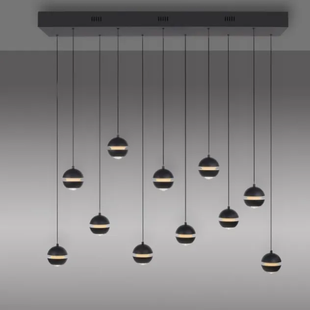 Schöner Wohnen-Kollektion LED Pendelleuchte LINI schwarz, 11-flammig, dimmbar