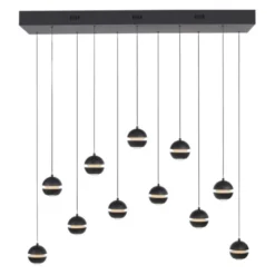 Schöner Wohnen-Kollektion LED Pendelleuchte LINI schwarz, 11-flammig, dimmbar