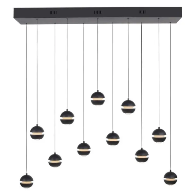 Schöner Wohnen-Kollektion LED Pendelleuchte LINI schwarz, 11-flammig, dimmbar