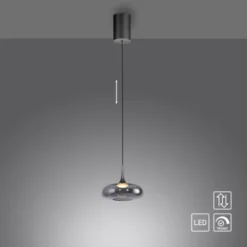 Schöner Wohnen-Kollektion LED Pendelleuchte POSH, grau, 1-flammig, dimmbar