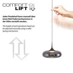 Schöner Wohnen-Kollektion LED Pendelleuchte POSH, grau, 1-flammig, dimmbar