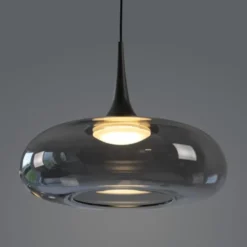 Schöner Wohnen-Kollektion LED Pendelleuchte POSH, grau, 1-flammig, dimmbar