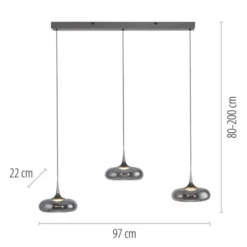 Schöner Wohnen-Kollektion LED Pendelleuchte POSH, grau, dimmbar, Comfort Lift