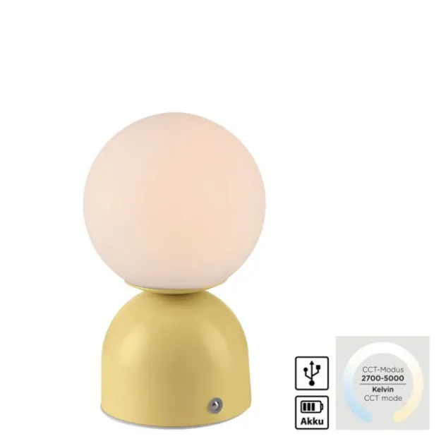 Schöner Wohnen-Kollektion LED Akku Tischleuchte RUDI, Blütenzauber, USB