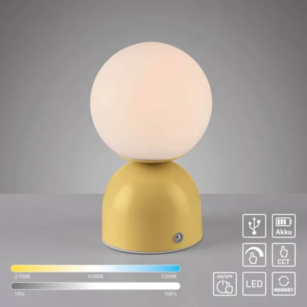 Schöner Wohnen-Kollektion LED Akku Tischleuchte RUDI, Blütenzauber, USB