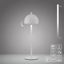 Schöner Wohnen-Kollektion LED Akku Tischleuchte BELLIES, weiss, aufladbar, USB-Ladekabel