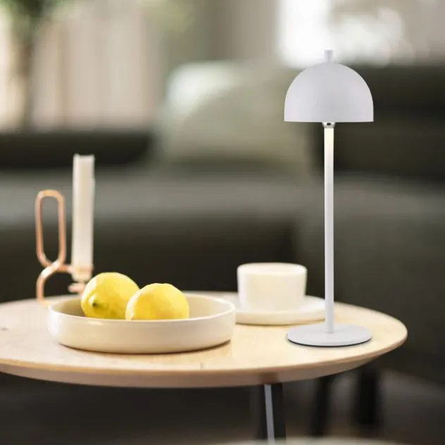 Schöner Wohnen-Kollektion LED Akku Tischleuchte BELLIES, weiss, aufladbar, USB-Ladekabel