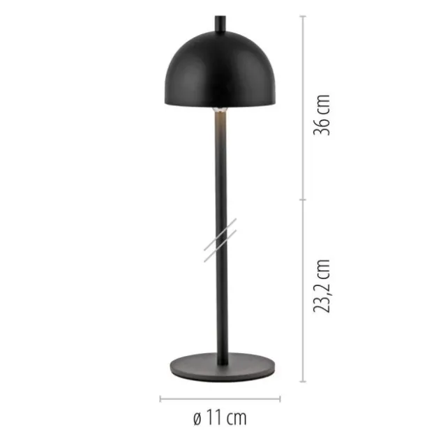 Schöner Wohnen-Kollektion LED Akku Tischleuchte BELLIES, schwarz, aufladbar, USB-Ladekabel