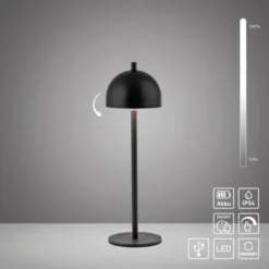 Schöner Wohnen-Kollektion LED Akku Tischleuchte BELLIES, schwarz, aufladbar, USB-Ladekabel