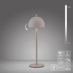 Schöner Wohnen-Kollektion LED Akku Tischleuchte BELLIES, Sandfarben, aufladbar, USB