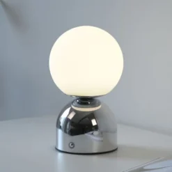 Schöner Wohnen-Kollektion LED Akku Tischleuchte RUDI, chrom, USB-Ladekabel