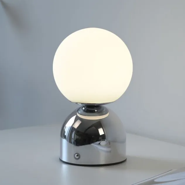 Schöner Wohnen-Kollektion LED Akku Tischleuchte RUDI, chrom, USB-Ladekabel