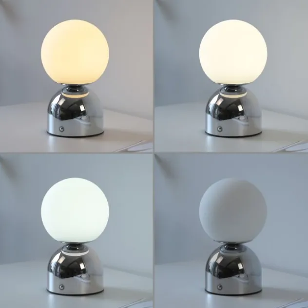 Schöner Wohnen-Kollektion LED Akku Tischleuchte RUDI, chrom, USB-Ladekabel