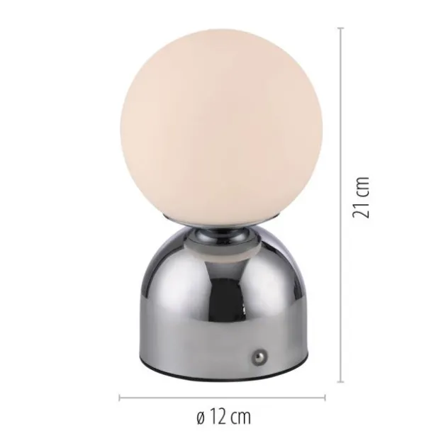 Schöner Wohnen-Kollektion LED Akku Tischleuchte RUDI, chrom, USB-Ladekabel