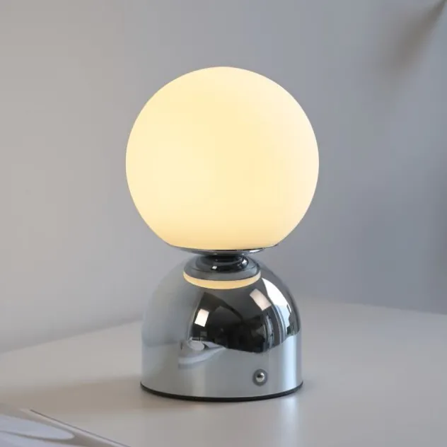 Schöner Wohnen-Kollektion LED Akku Tischleuchte RUDI, chrom, USB-Ladekabel
