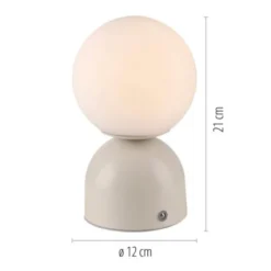 Schöner Wohnen-Kollektion LED Akku Tischleuchte RUDI, Sandfarben, USB Ladekabel