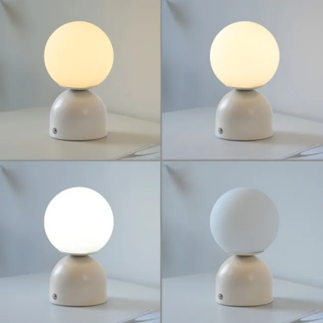 Schöner Wohnen-Kollektion LED Akku Tischleuchte RUDI, Sandfarben, USB Ladekabel