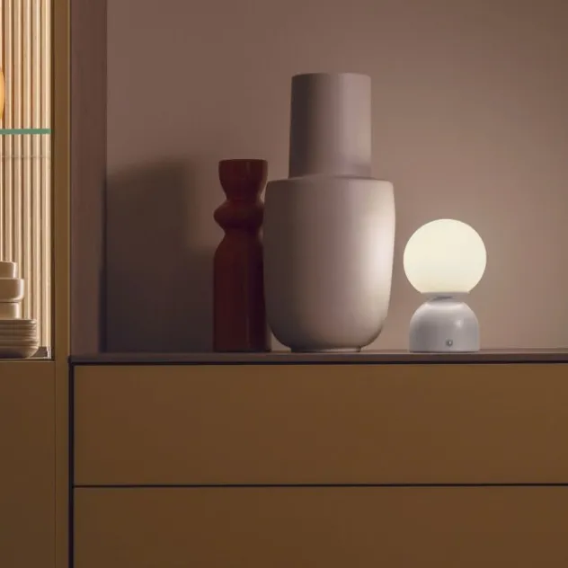 Schöner Wohnen-Kollektion LED Akku Tischleuchte RUDI, Sandfarben, USB Ladekabel