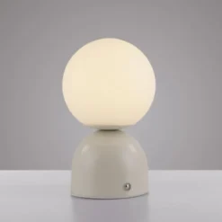 Schöner Wohnen-Kollektion LED Akku Tischleuchte RUDI, Sandfarben, USB Ladekabel