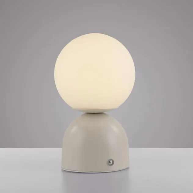 Schöner Wohnen-Kollektion LED Akku Tischleuchte RUDI, Sandfarben, USB Ladekabel