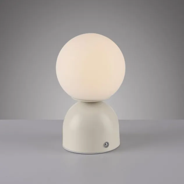 Schöner Wohnen-Kollektion LED Akku Tischleuchte RUDI, Sandfarben, USB Ladekabel