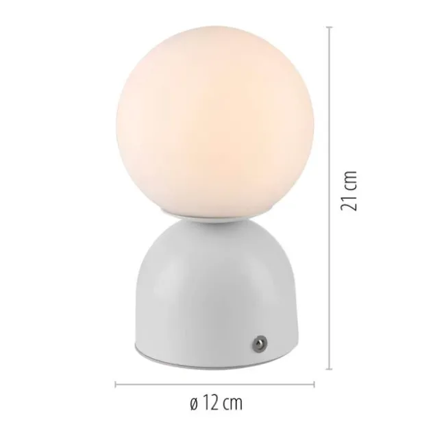 Schöner Wohnen-Kollektion LED Akku Tischleuchte RUDI, weiss, USB-Ladekabel