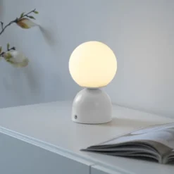Schöner Wohnen-Kollektion LED Akku Tischleuchte RUDI, weiss, USB-Ladekabel
