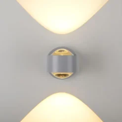 Schöner Wohnen-Kollektion LED Wandleuchte CHIA, silber, Up- & Downlight
