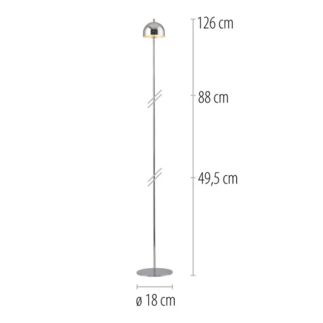Schöner Wohnen-Kollektion LED Akku Stehleuchte BELLIES, chrom, aufladbar, USB-Ladekabel