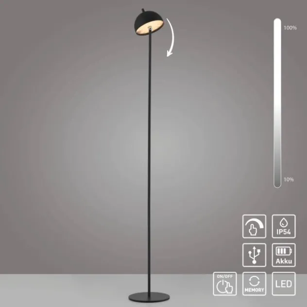 Schöner Wohnen-Kollektion LED Akku Stehleuchte BELLIES, schwarz, aufladbar, USB-Ladekabel