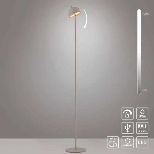 Schöner Wohnen-Kollektion LED Akku Stehleuchte BELLIES, Sandfarben, aufladbar, USB-Kabel