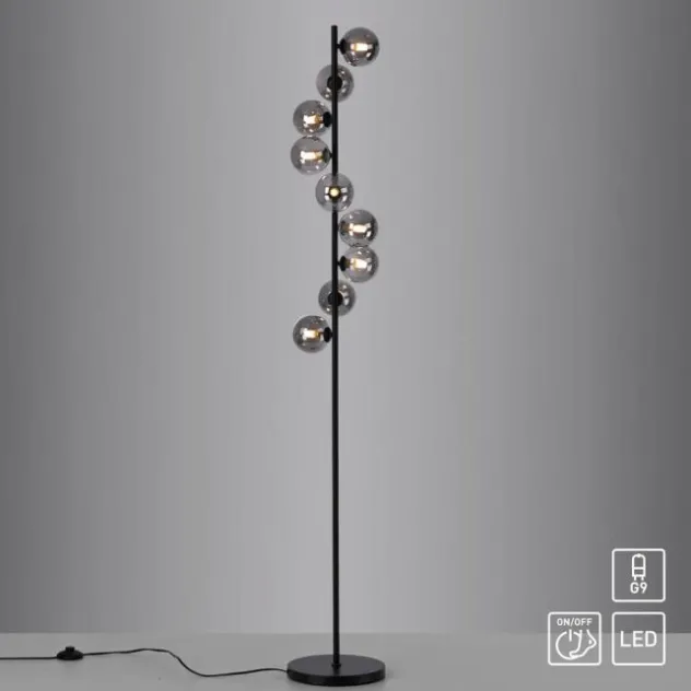 Schöner Wohnen Kollektion LED Stehleuchte Dubai schwarz 9flammig