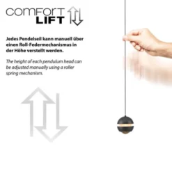 Schöner Wohnen-Kollektion LED Pendellechte, schwarz, 3-flammig, Lift