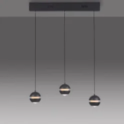 Schöner Wohnen-Kollektion LED Pendellechte, schwarz, 3-flammig, Lift