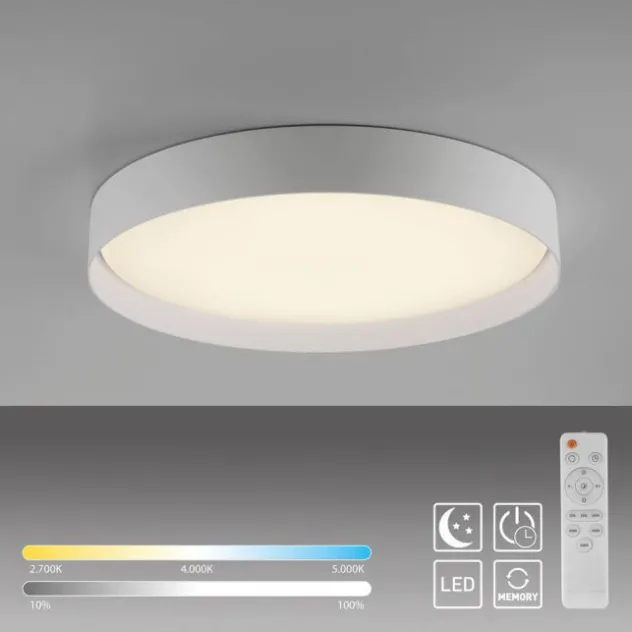 Schöner Wohnen-Kollektion LED Deckenleuchte TAVOLI, weiss, rund D=49cm, dimmbar, Fernbedienung