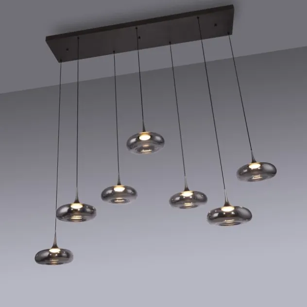 Schöner Wohnen-Kollektion LED Pendelleuchte POSH, grau, 7-flammig, dimmbar