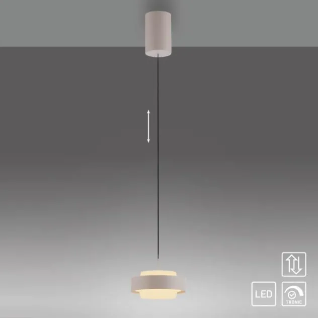 Schöner Wohnen Kollektion LED Pendelleuchte Elmo, sandbrise Comfort Lift
